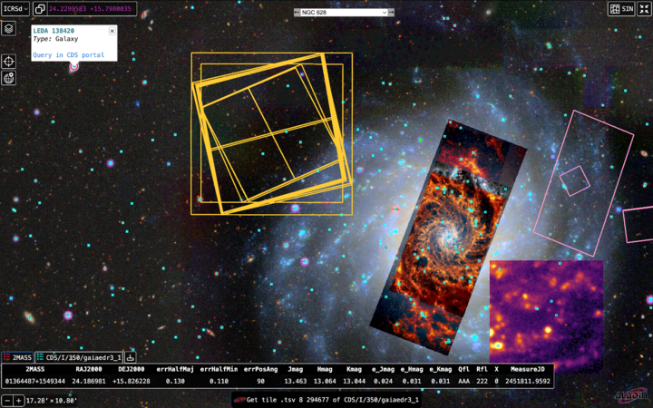 Le logiciel libre Aladin Lite. © CDS
