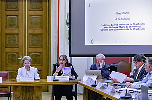 Intervention de Frédérique Berrod, présidente de l'Université de Strasbourg. © Catherine Schröder/Unistra.