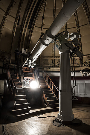 Dans la grande coupole de l'Observatoire astronomique de Strasbourg. © Pascal Bastien.