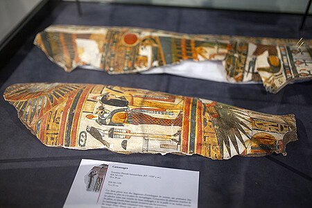 Cartonnages provenant du Ramesseum, le temple funéraire de Ramsès II.