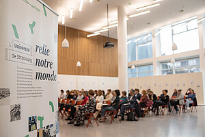 Le lancement s'est fait en présence de nombreux partenaires et parties prenantes, de l'université mais aussi de l'Eurométropole de Strasbourg, en salle In Quarto du Studium. © Teona Goreci
