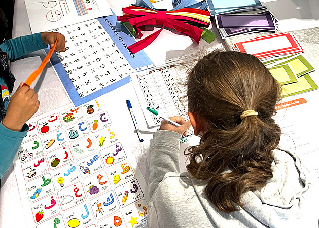 Activité avec une classe, dans le cadre du projet ACTIN. © DR