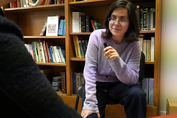 Riva Evstifeeva est ingénieure numérique pour le projet ArtAtWar à la Faculté des langues. ©DR