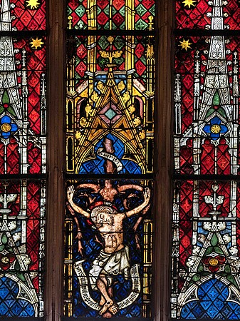 Vitrail de la Crucifixion - église Saint-Thomas. © František Zvardoň