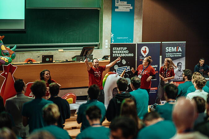 Le Startup Weekend a réuni 140 participants, étudiantes et étudiants, jeunes actifs, porteurs de projets ou simples curieux de l’entrepreneuriat, à l'EM Strasbourg. © EMLe Startup Weekend a réuni 140 participants, étudiantes et étudiants, jeunes actifs, porteurs de projets ou simples curieux de l’entrepreneuriat, à l'EM Strasbourg. © EM