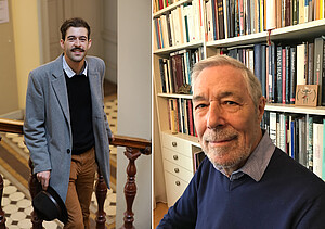 Adrien Boniteau, théologien (UR Théologie protestante), et Frank Muller, historien (UR Arche). Crédit : Catherine Schröder, Unistra / DR