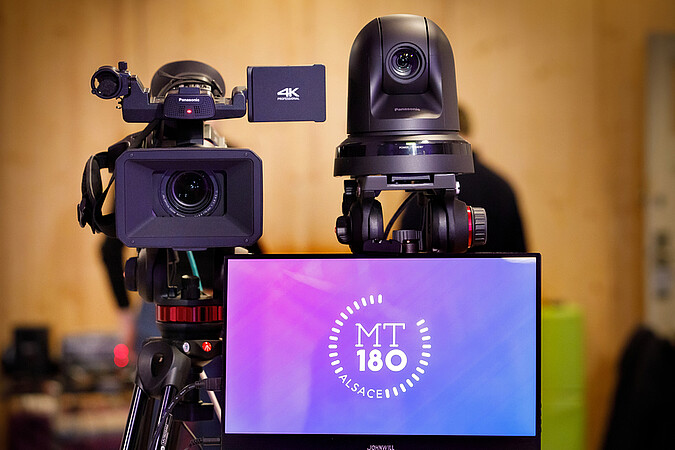 Chaque participant a 180 secondes pour présenter son sujet de thèse. ©C.Schröder/Unistra