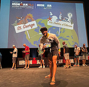 Karl Vivot s'est qualifié pour les championnats du monde de triathlon IronMan 70.3. aux Sables d’Olonne, en juillet dernier. Crédit : DR