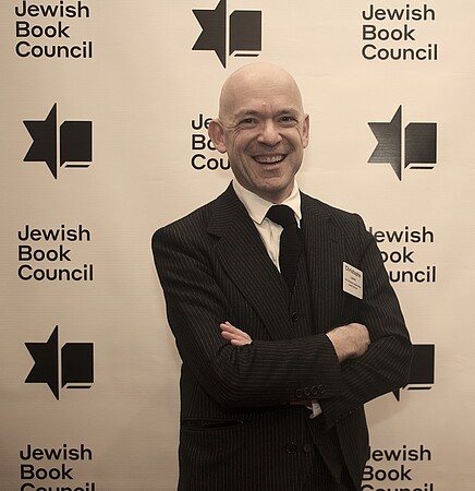 Christophe Lebold lors de la cérémonie du National Jewish Books Award aux États-Unis. ©E.Segal & M.Clements